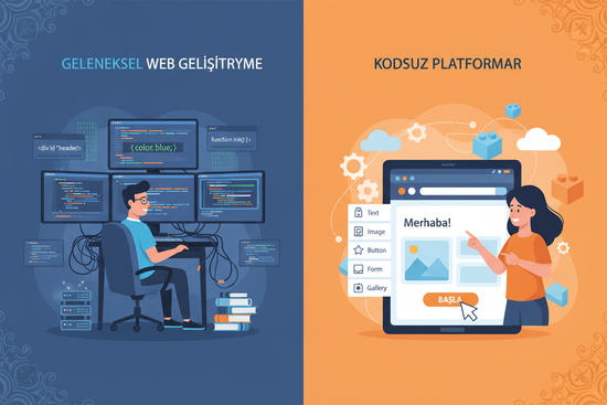 Geleneksel Web Sitesi vs Kodsuz Platform: Hangisi Sizin İçin Doğru?