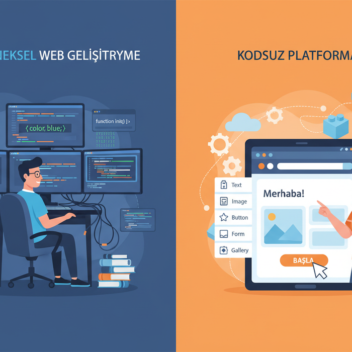 Geleneksel Web Sitesi vs Kodsuz Platform: Hangisi Sizin İçin Doğru?