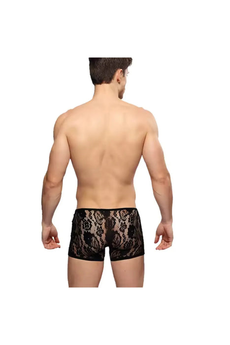 Fantezi Dantelli Seksi Siyah Erkek Boxer - Seksi Erkek İç çamaşırı BC4612