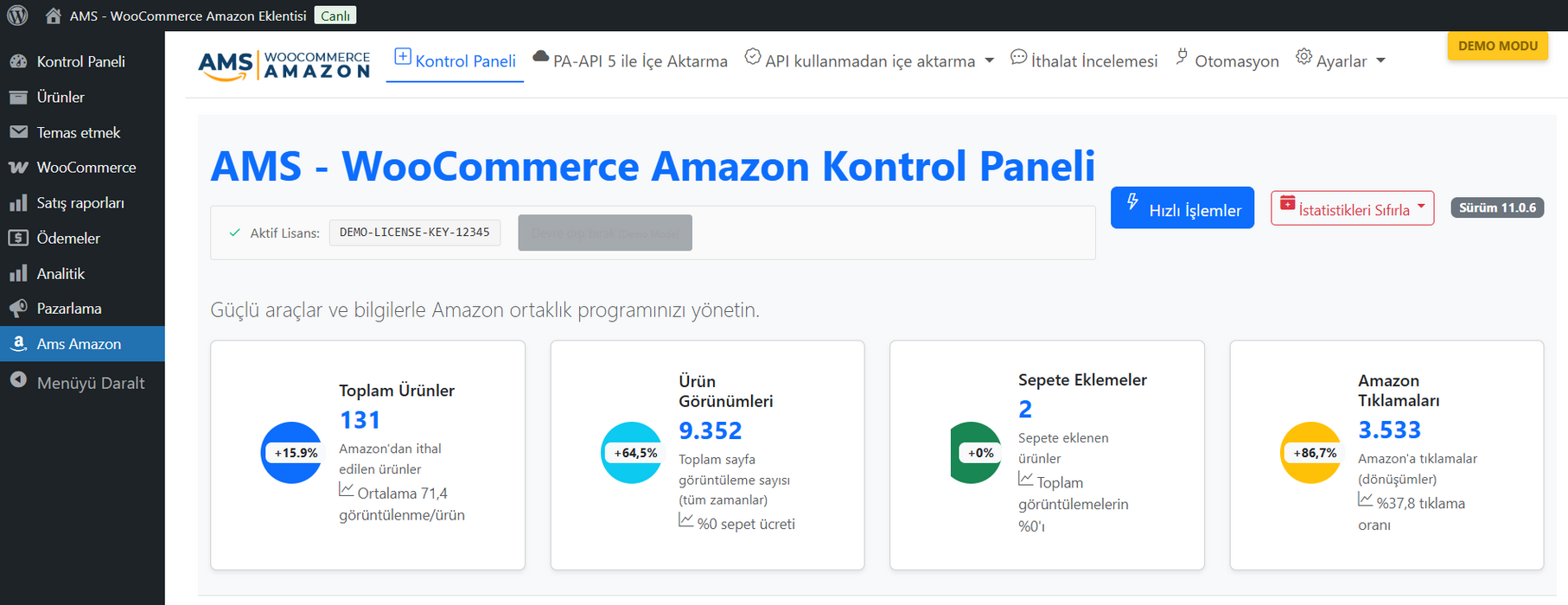 WooCommerce Amazon Ortaklık Eklentisi – Otomatik İçe Aktarma ve Dropshipping Aracı 