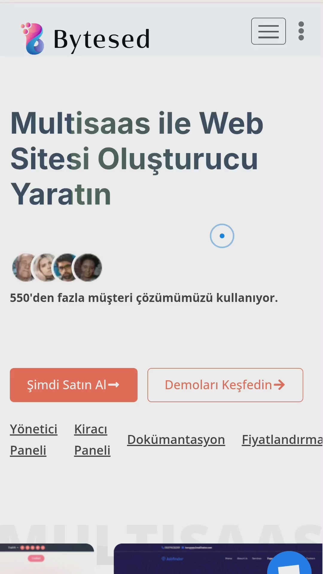 MultiSaas Paket - Çoklu Kullanıcı Destekli Çok Amaçlı Web Sitesi Oluşturucu (Saas)