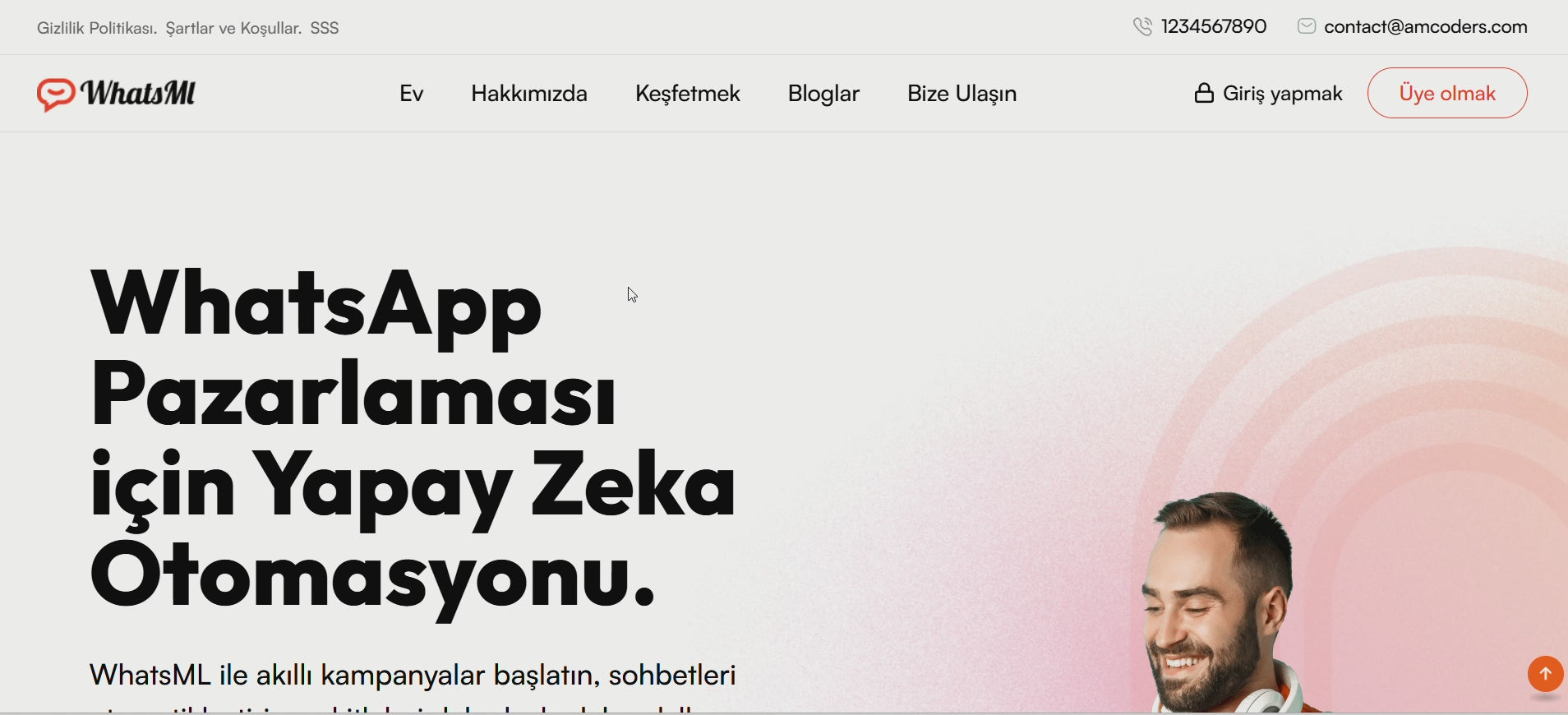 WhatsML – WhatsApp için Yapay Zeka Tabanlı Pazarlama, Sohbet Otomasyonu ve Toplu Gönderim Araçları (SaaS)
