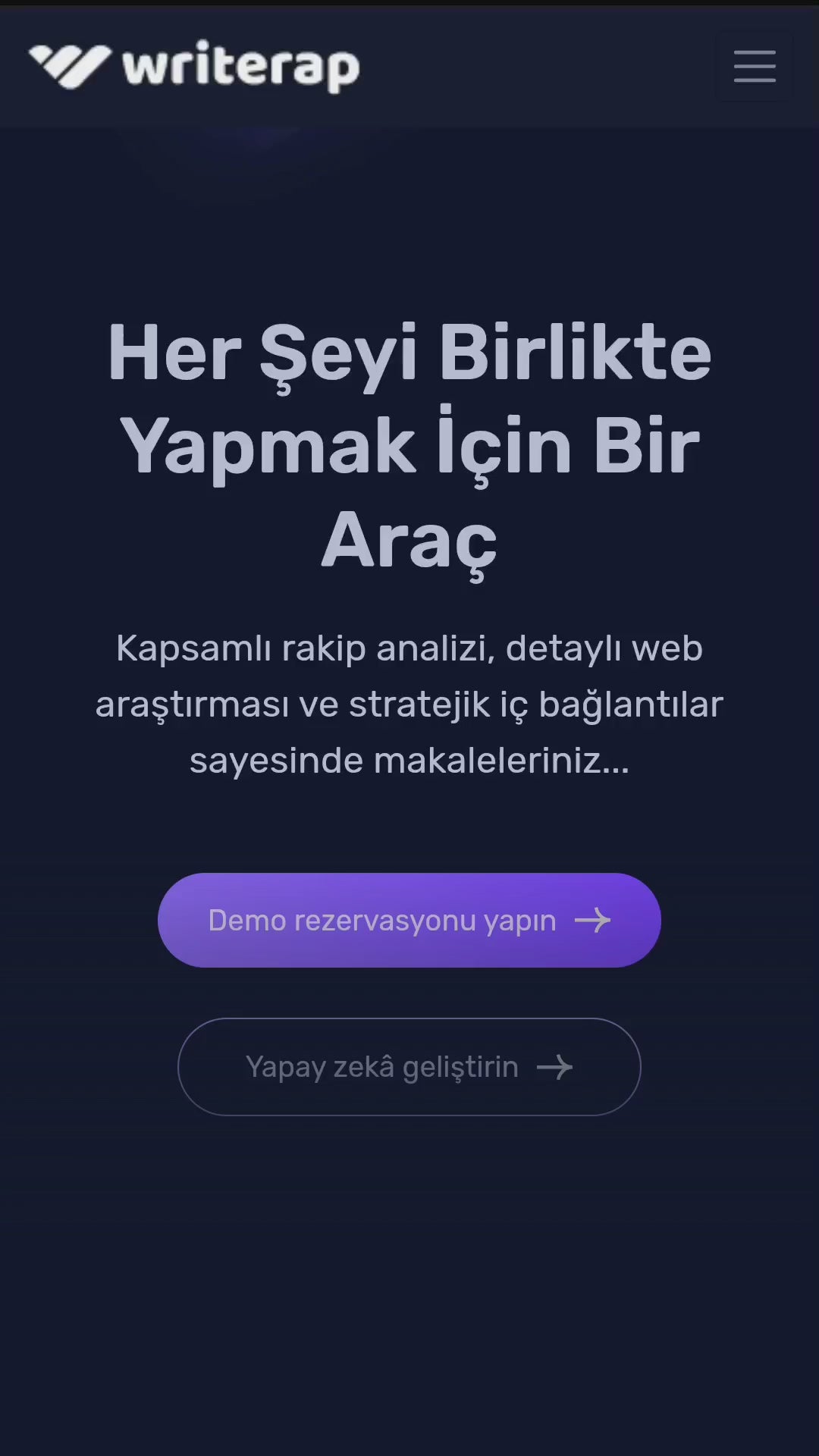 Writerap - SEO Optimizasyon Özellikli Yapay Zeka İçerik Oluşturucu SaaS Uygulaması