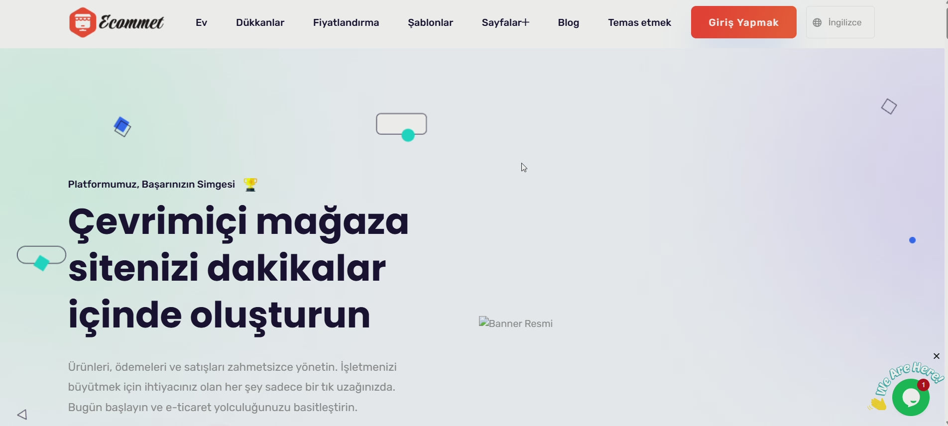 Ecommet - Çok Kullanıcılı E-Ticaret Web Sitesi Oluşturucu (Beyaz Etiket)