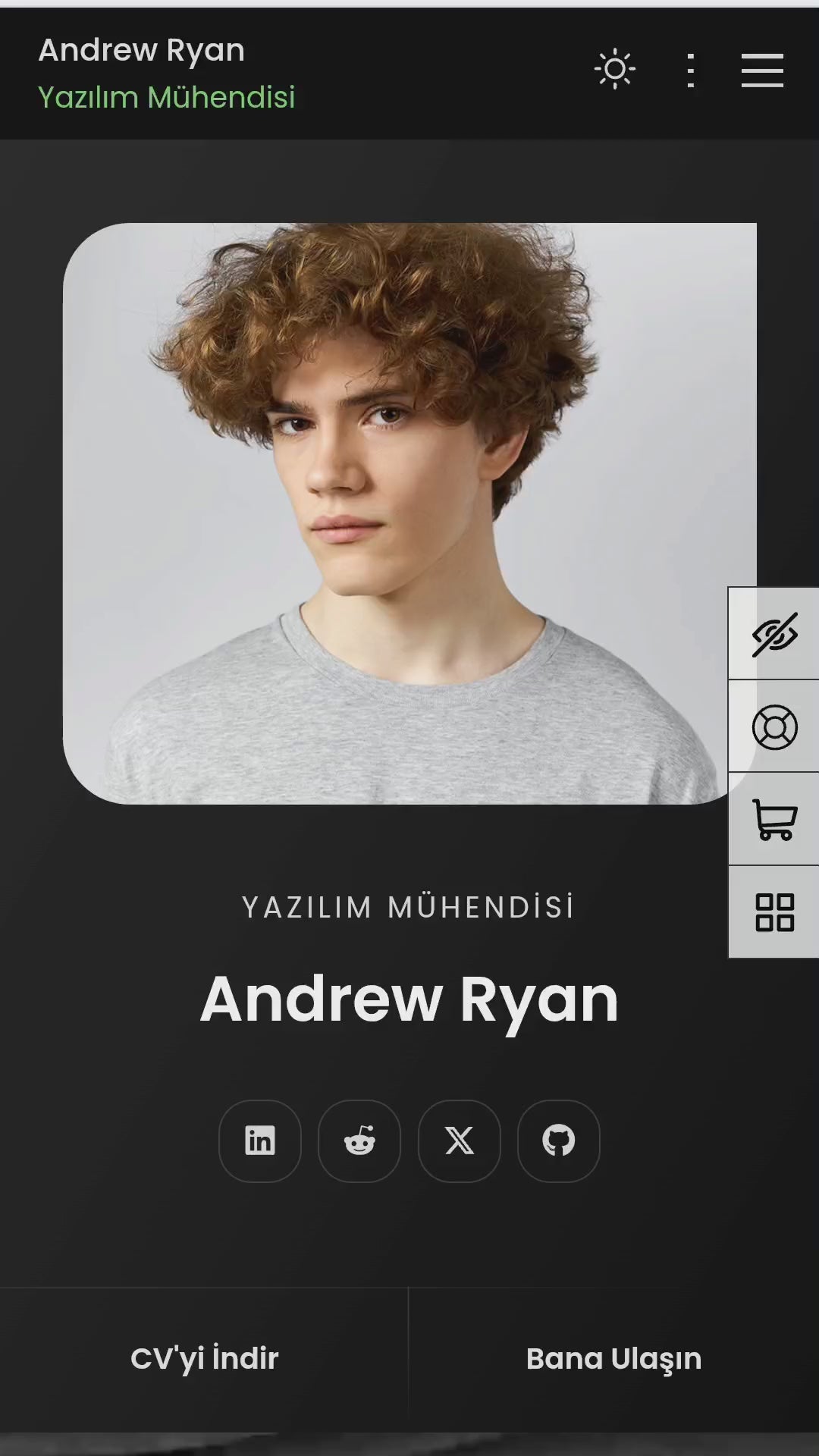 RyanCV - Kişisel Portföy Özgeçmiş Teması