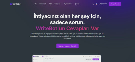 WriteBot - Yapay Zeka İçerik Oluşturucu SaaS Platformu