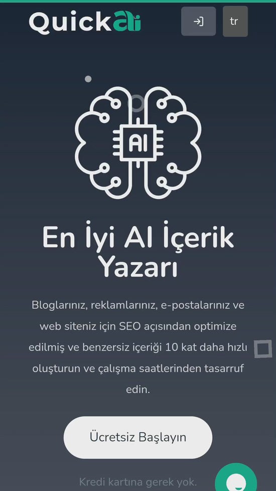 QuickAI - OpenAI - ChatGPT - Yapay Zeka Destekli İçerik, Metin, Sohbet, Görüntü ve Kod Üretici (SaaS olarak)