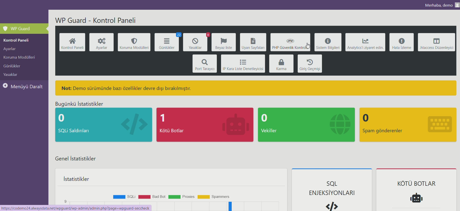WP Guard - WordPress Güvenliği, Güvenlik Duvarı ve Spam Önleme