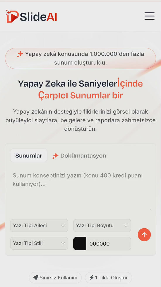 SlideAI - Yapay Zeka Destekli Bilgi Grafiği Sunumu ve Belge Oluşturucu | SaaS Platformu