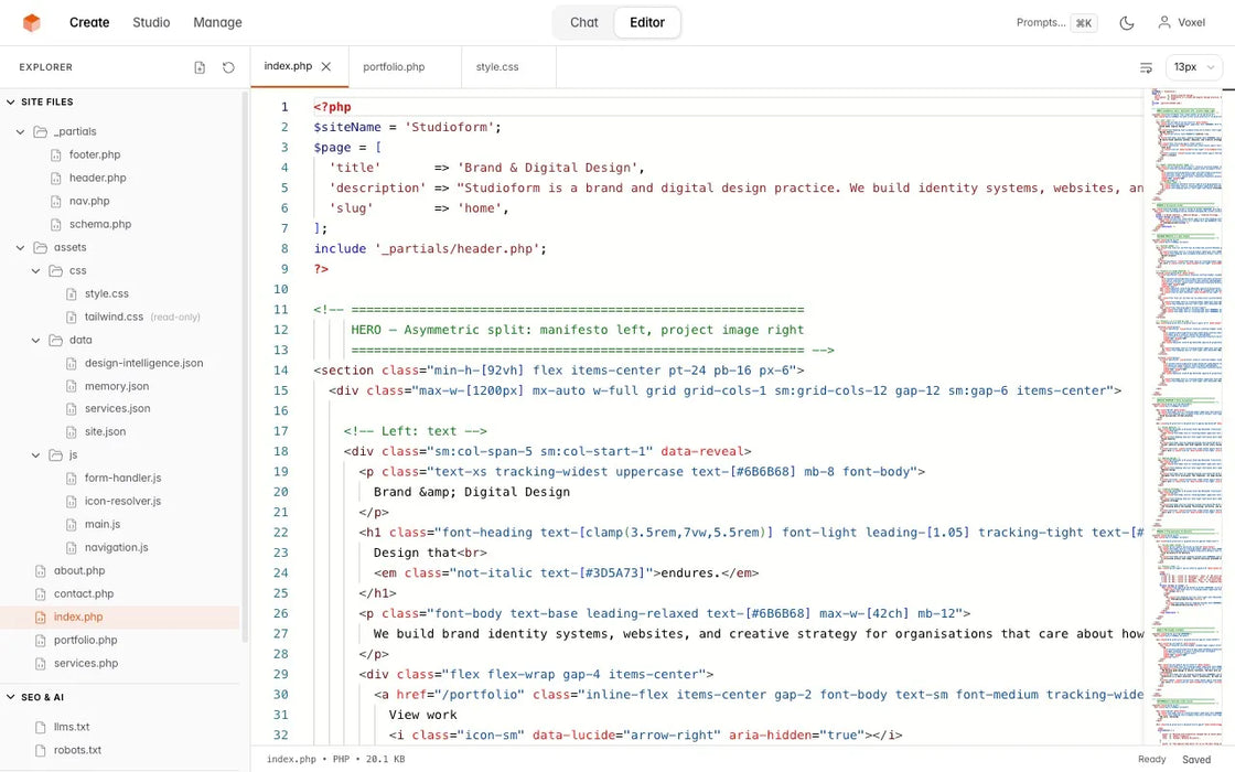 VoxelSite — Yapay Zeka Destekli Web Sitesi Oluşturucu · Kendi Sunucunuzda Barındırın · Dosyalarınızın Sahibi Olun