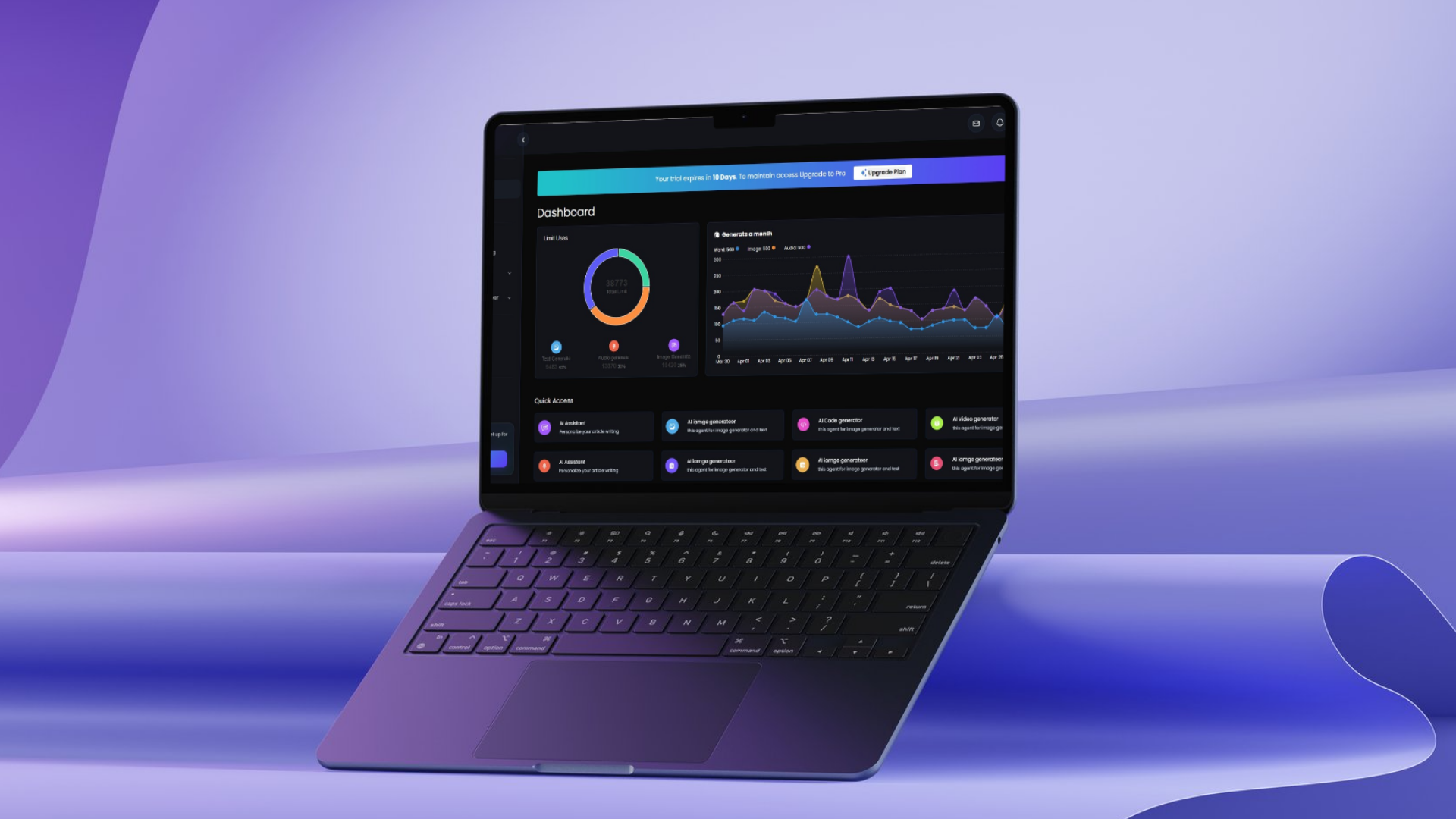 Yapay Zeka İçerik Üretici SaaS Platformu, Yapay Zeka Görüntü, Ses, E-posta, Yapay Zeka Sohbet, WordPress Eklentisi, Veri Analizi