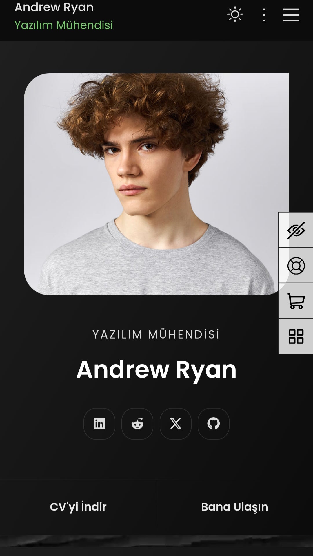 RyanCV - Kişisel Portföy Özgeçmiş Teması