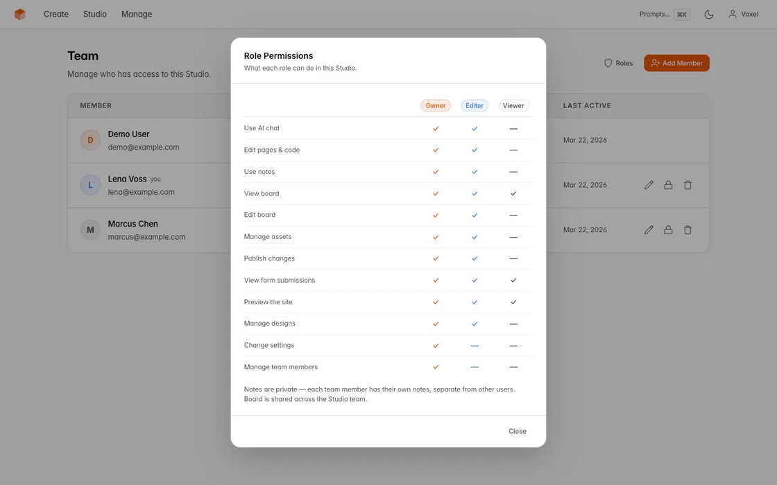 VoxelSite — Yapay Zeka Destekli Web Sitesi Oluşturucu · Kendi Sunucunuzda Barındırın · Dosyalarınızın Sahibi Olun