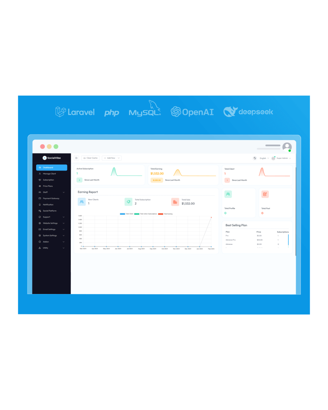 SocialVibe - Yapay Zeka Destekli Sosyal Medya Yönetimi ve Planlama SaaS'ı
