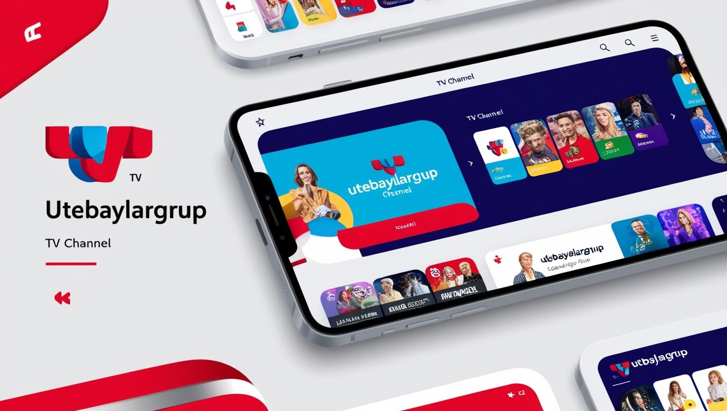 Mobil cihazlarda yayın ve programlarla Utebaylargrup TV kanalı arayüzü