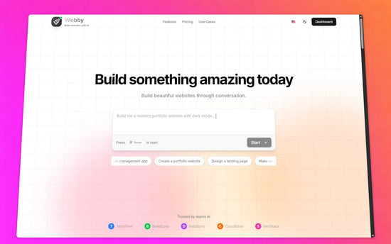 Webby – Yapay Zeka Destekli Kodsuz Web Sitesi Oluşturucu SaaS Platformu