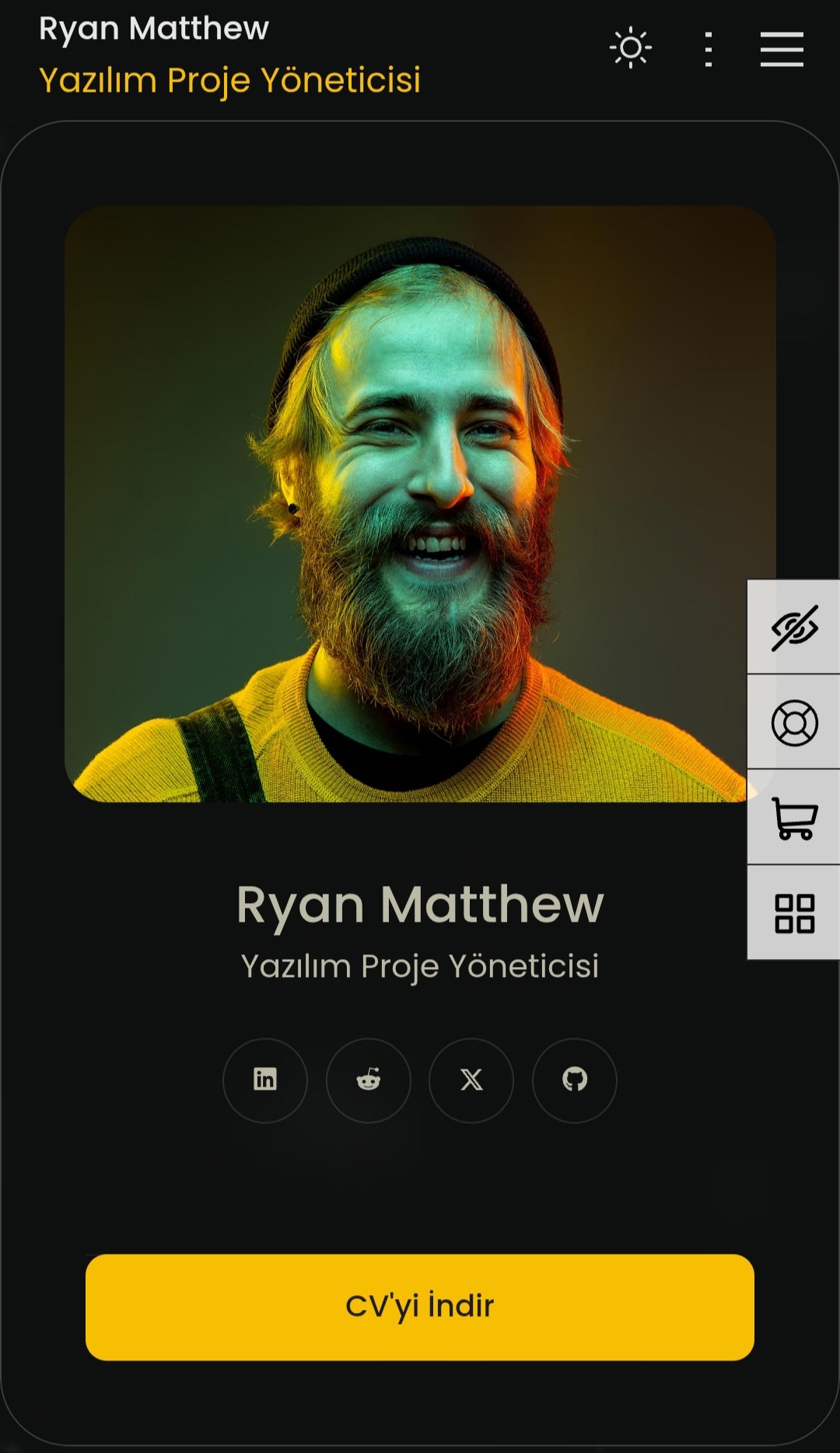 RyanCV - Kişisel Portföy Özgeçmiş Teması