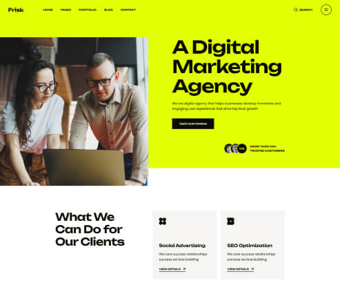 Frisk - Yaratıcı Ajans ve Portföy WordPress Teması