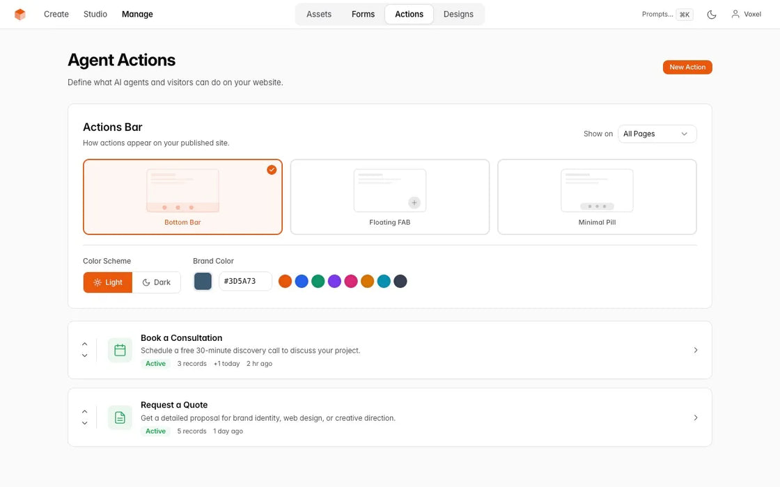 VoxelSite — Yapay Zeka Destekli Web Sitesi Oluşturucu · Kendi Sunucunuzda Barındırın · Dosyalarınızın Sahibi Olun