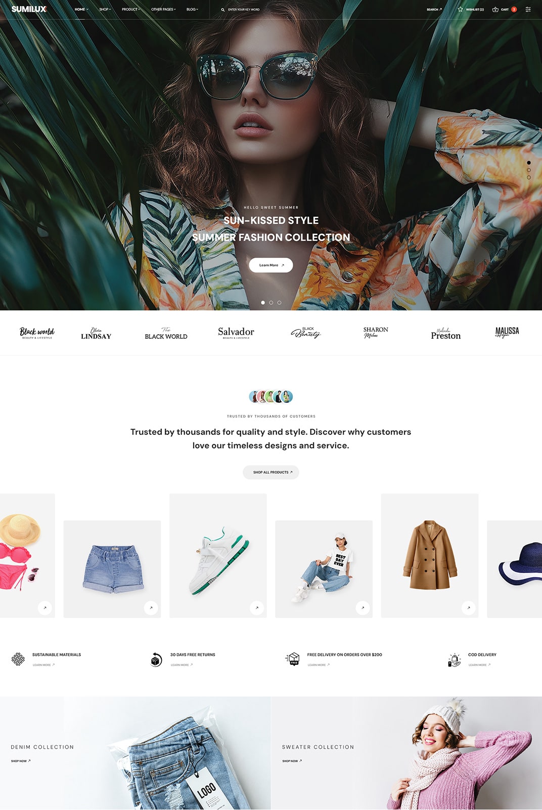 Güneş gözlüğü takan kadın, floral yazlık ceket içinde tropik yapraklar arasında