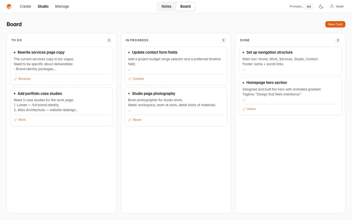 VoxelSite — Yapay Zeka Destekli Web Sitesi Oluşturucu · Kendi Sunucunuzda Barındırın · Dosyalarınızın Sahibi Olun